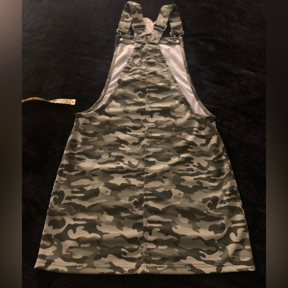 Jolie and Joy by FCT green camouflage overalls dress size medium juniors NWT - Picture 6 of 11
